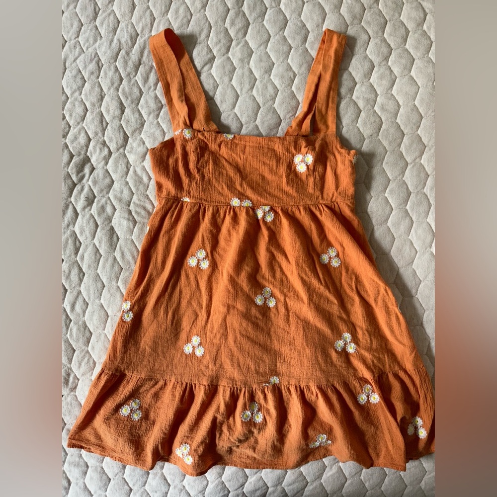 Le Lis orange floral top/coverup size S adjustable straps